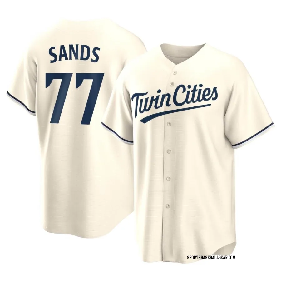 Cole Sands Youth Minnesota Twins Cream Replica Alternate Jersey