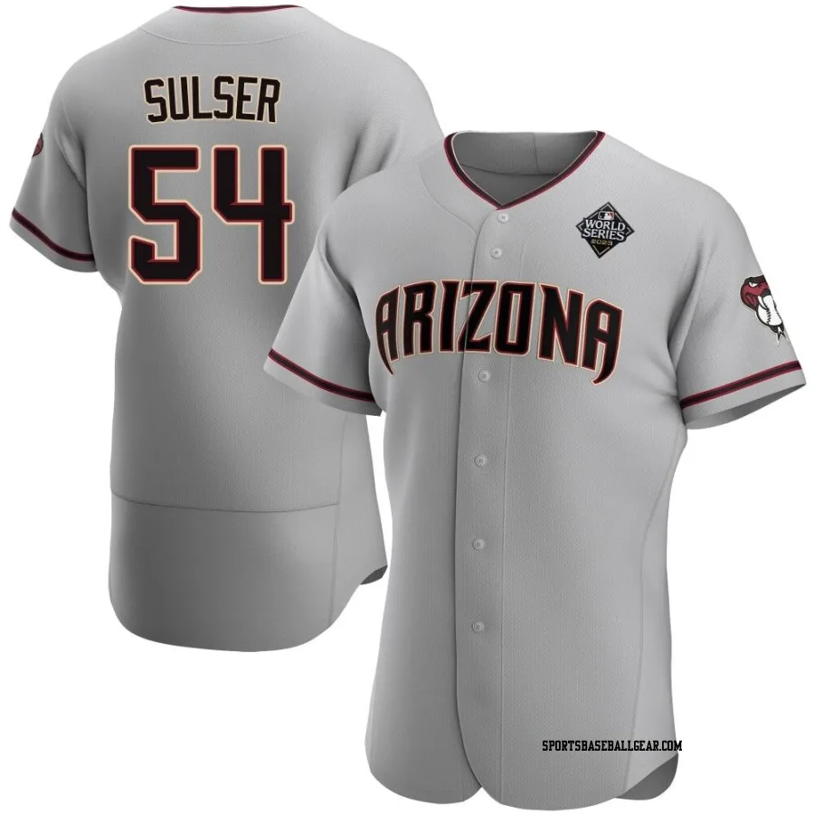 Cole Sulser Men's Arizona Diamondbacks Gray Authentic Road 2023 World Series Jersey