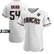 Cole Sulser Men's Arizona Diamondbacks White Authentic Crimson Home 2023 World Series Jersey