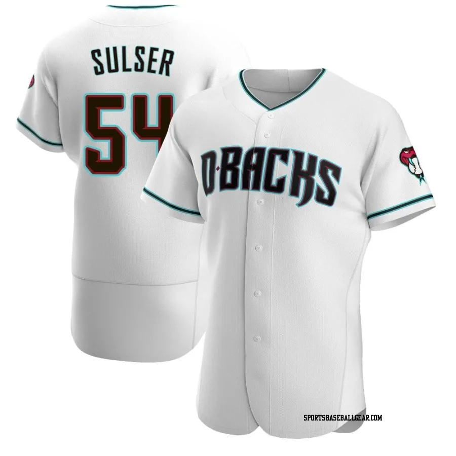 Cole Sulser Men's Arizona Diamondbacks White/Teal Authentic Alternate Jersey