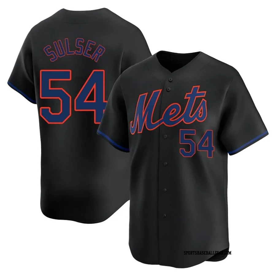 Cole Sulser Men's New York Mets Black Limited Alternate Jersey