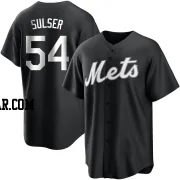 Cole Sulser Men's New York Mets Black/White Replica Jersey