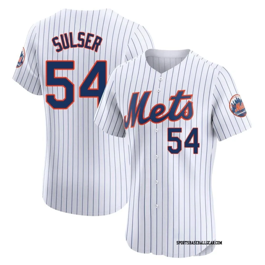 Cole Sulser Men's New York Mets White Elite Home Jersey