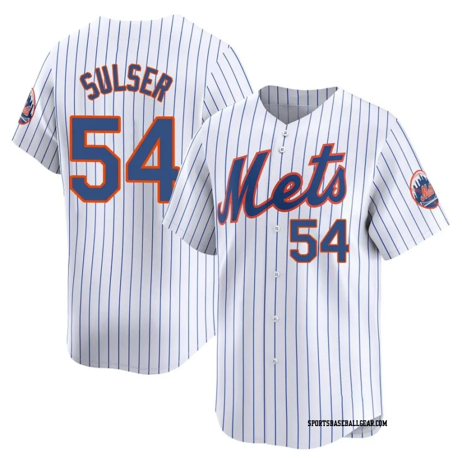 Cole Sulser Men's New York Mets White Limited Home Jersey