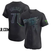 Cole Sulser Men's Tampa Bay Rays Charcoal Elite 2024 City Connect Jersey