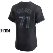 Cole Sulser Men's Tampa Bay Rays Charcoal Elite 2024 City Connect Jersey