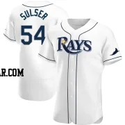 Cole Sulser Men's Tampa Bay Rays White Authentic Home Jersey