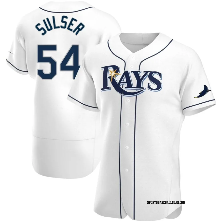 Cole Sulser Men's Tampa Bay Rays White Authentic Home Jersey