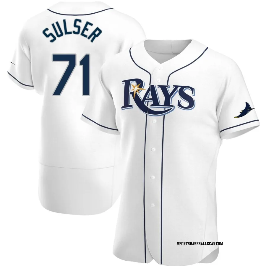 Cole Sulser Men's Tampa Bay Rays White Authentic Home Jersey