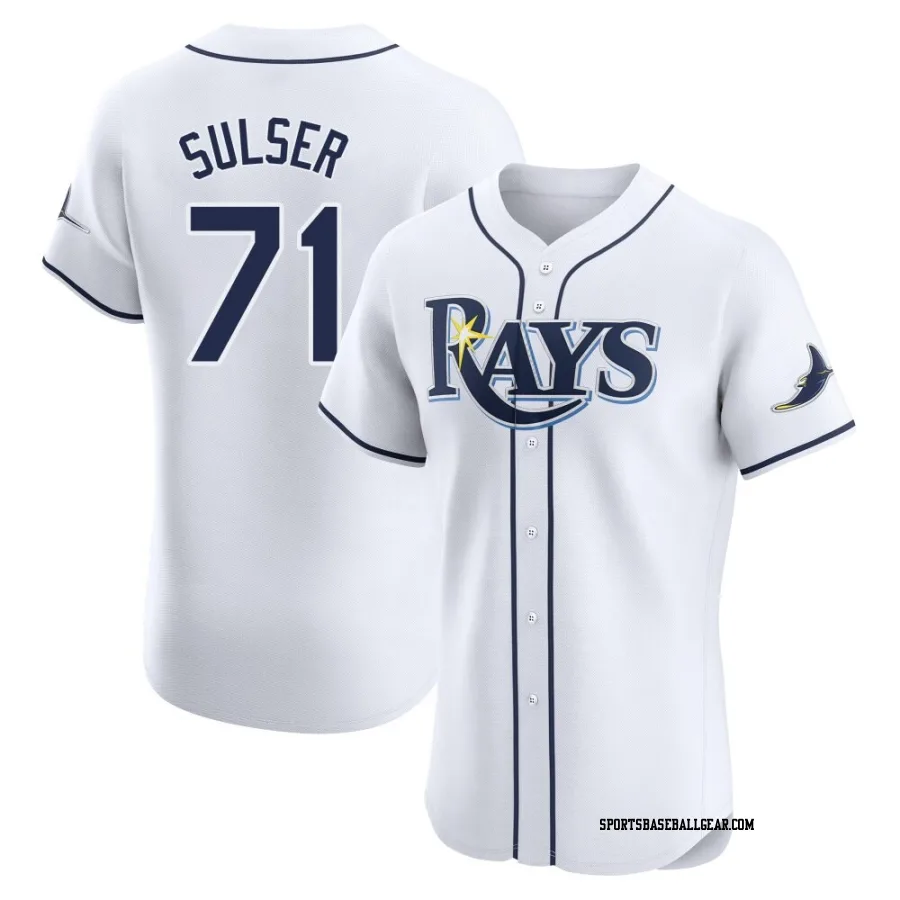 Cole Sulser Men's Tampa Bay Rays White Elite Home Jersey