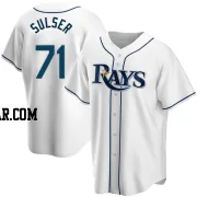 Cole Sulser Men's Tampa Bay Rays White Replica Home Jersey