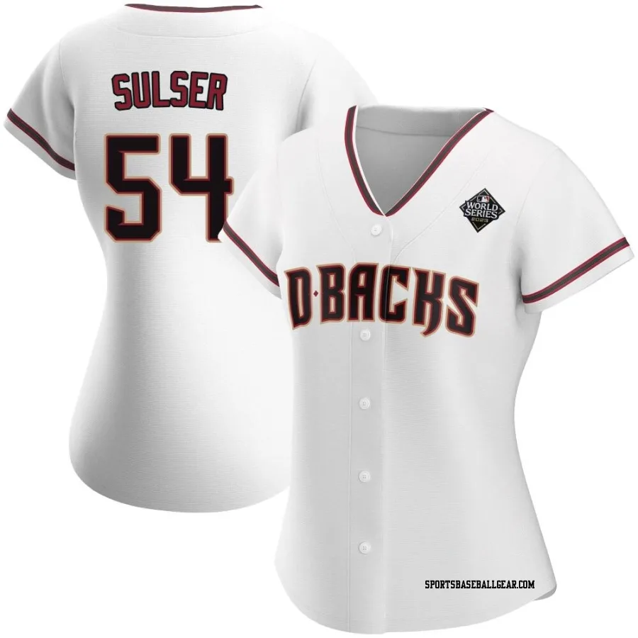 Cole Sulser Women's Arizona Diamondbacks White Authentic Home 2023 World Series Jersey