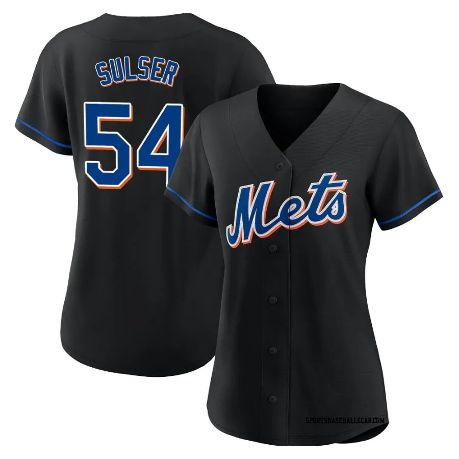 Cole Sulser Women's New York Mets Black Authentic 2022 Alternate Jersey