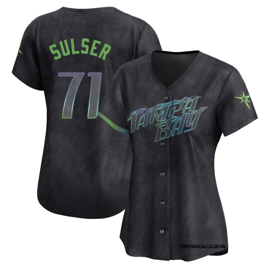 Cole Sulser Women's Tampa Bay Rays Charcoal Limited 2024 City Connect Jersey