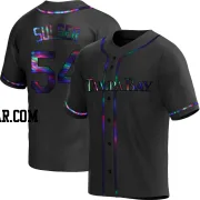 Cole Sulser Youth Tampa Bay Rays Black Holographic Replica Alternate Jersey