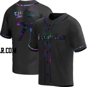 Cole Sulser Youth Tampa Bay Rays Black Holographic Replica Alternate Jersey