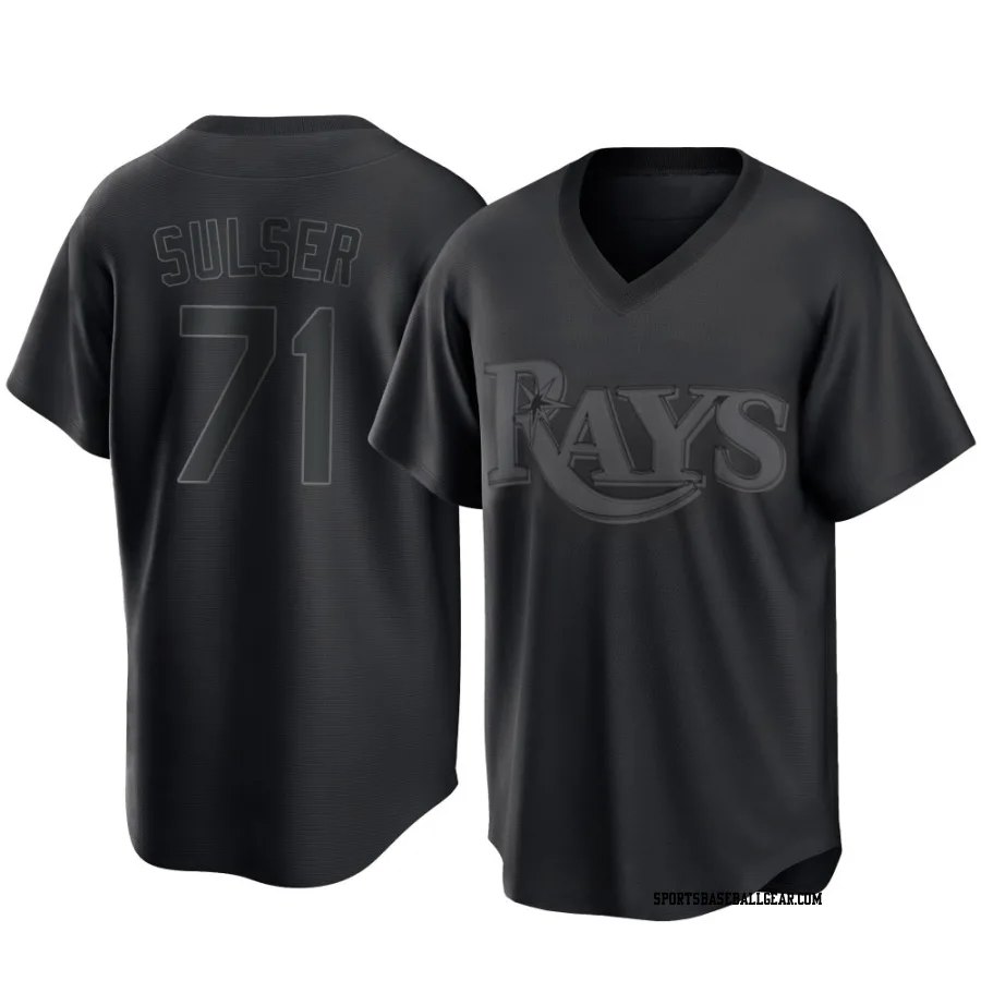 Cole Sulser Youth Tampa Bay Rays Black Replica Pitch Fashion Jersey