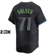 Cole Sulser Youth Tampa Bay Rays Charcoal Limited 2024 City Connect Jersey