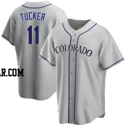 Cole Tucker Men's Colorado Rockies Gray Replica Road Jersey