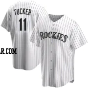 Cole Tucker Men's Colorado Rockies White Replica Home Jersey