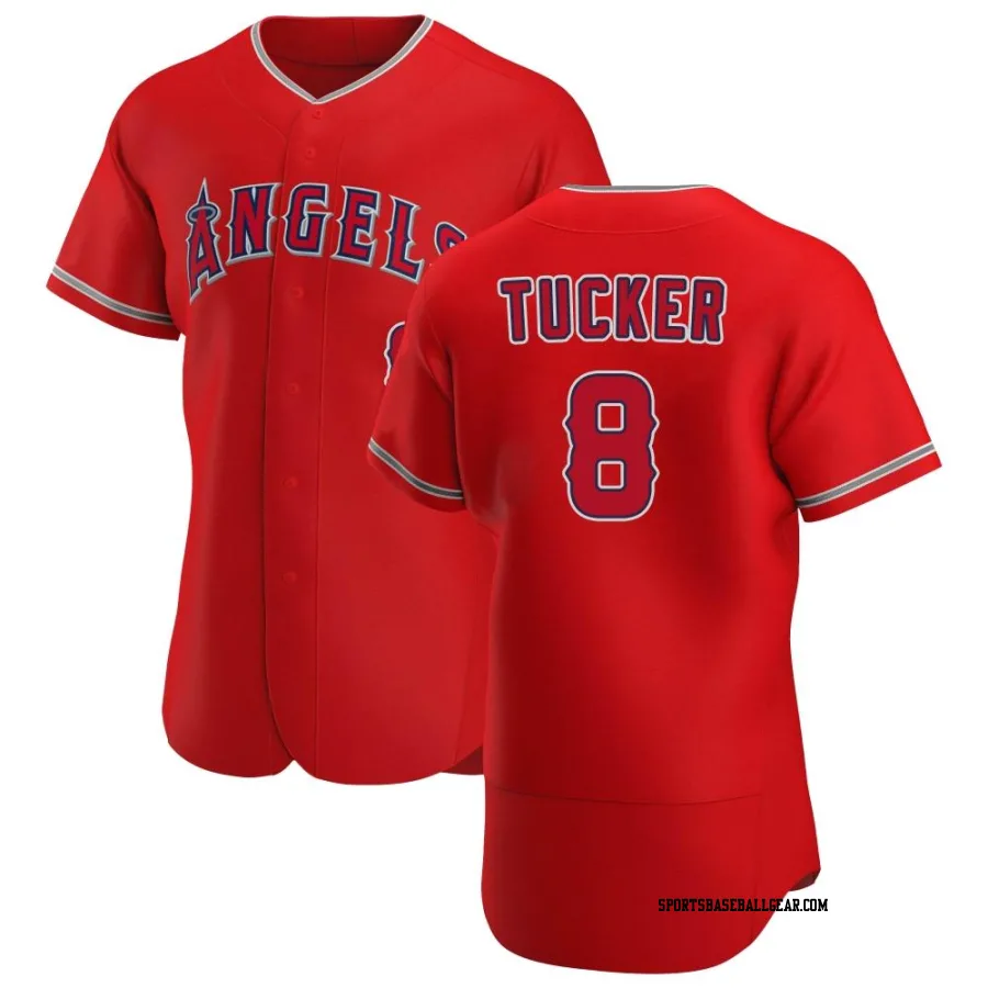 Cole Tucker Men's Los Angeles Angels Scarlet Authentic Alternate Jersey