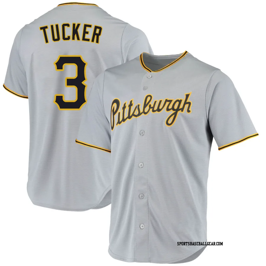 Cole Tucker Men's Pittsburgh Pirates Gray Replica Road Jersey