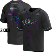 Cole Winn Men's Texas Rangers Black Holographic Replica Alternate 2023 World Series Jersey