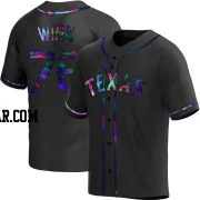 Cole Winn Men's Texas Rangers Black Holographic Replica Alternate Jersey