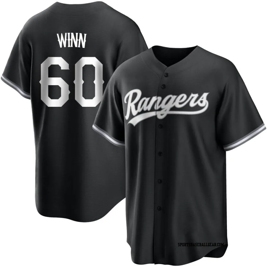 Cole Winn Men's Texas Rangers Black/White Replica Jersey