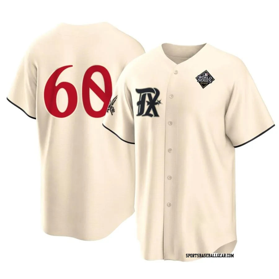 Cole Winn Men's Texas Rangers Cream Replica 2023 City Connect 2023 World Series Jersey