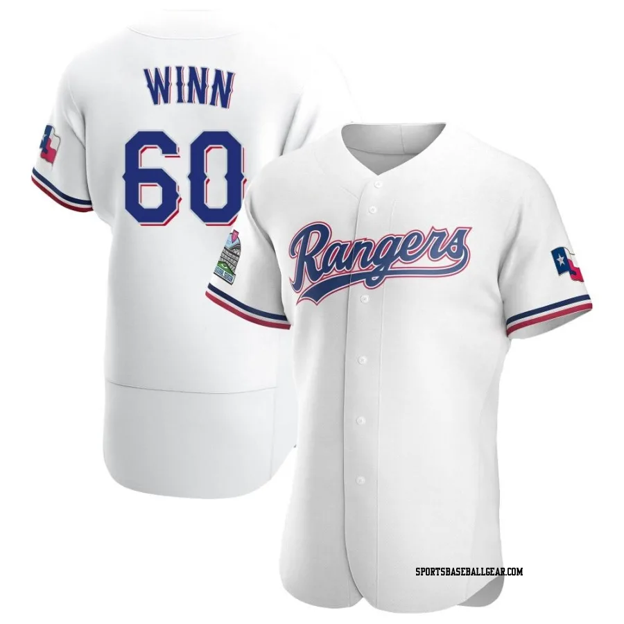 Cole Winn Men's Texas Rangers White Authentic Home Jersey