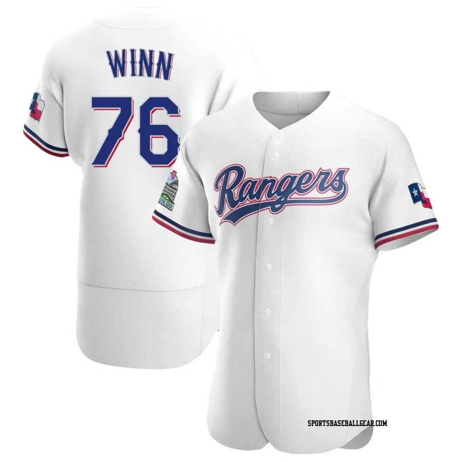 Cole Winn Men's Texas Rangers White Authentic Home Jersey