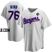 Cole Winn Men's Texas Rangers White Replica Home Cooperstown Collection 2023 World Series Jersey