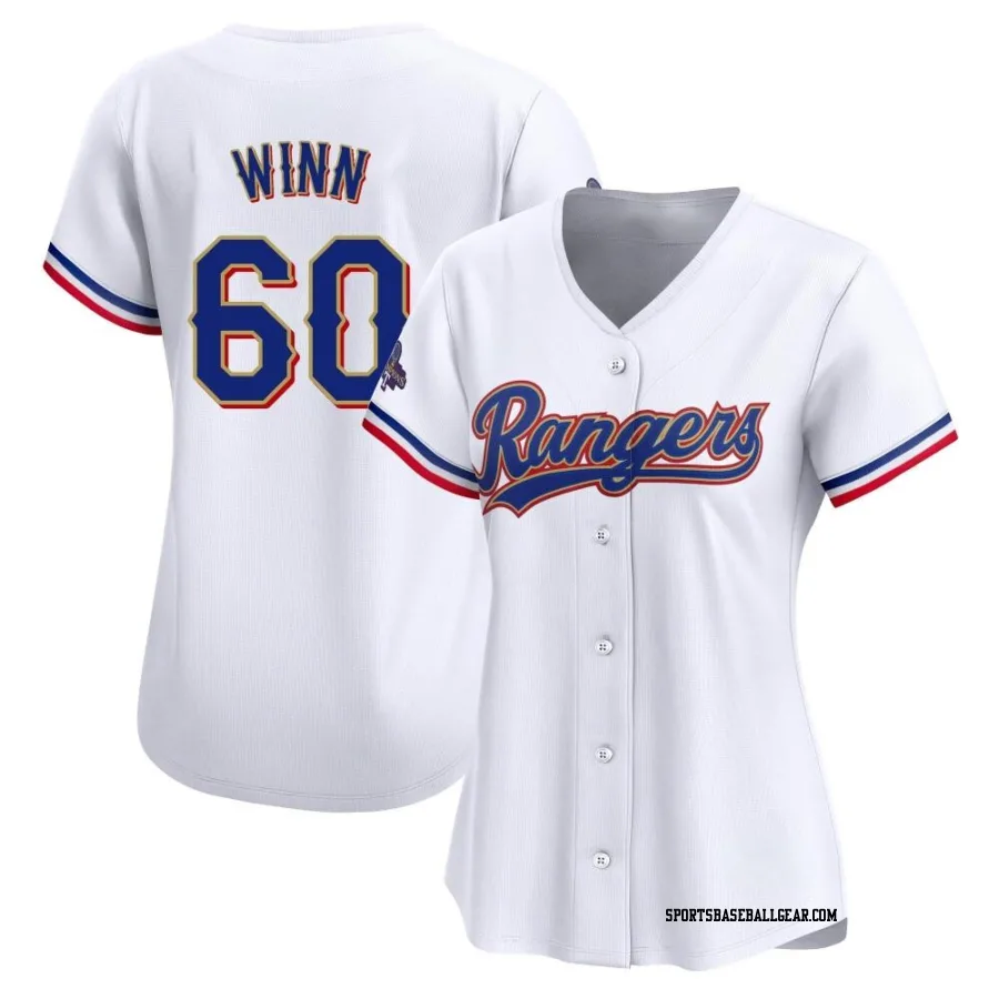 Cole Winn Women's Texas Rangers Gold Limited White 2024 Collection Jersey