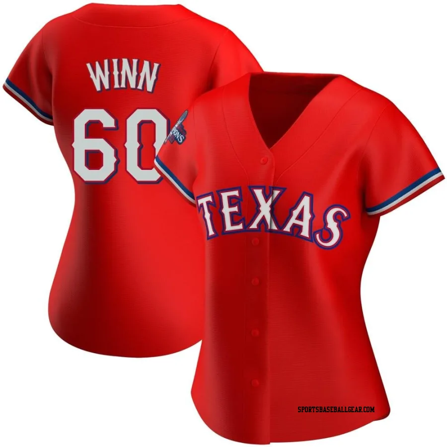 Cole Winn Women's Texas Rangers Red Authentic Alternate 2023 World Series Champions Jersey