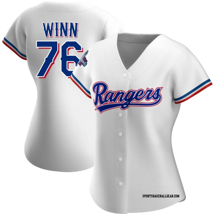 Cole Winn Women's Texas Rangers White Authentic Home 2023 World Series Champions Jersey