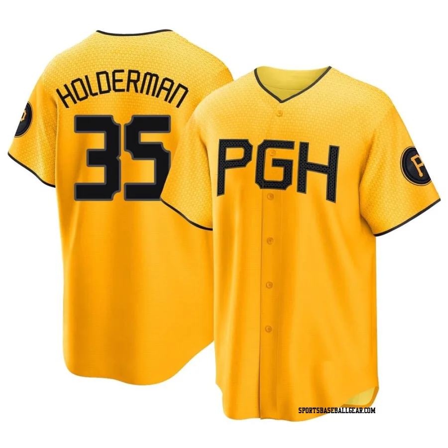 Colin Holderman Men's Pittsburgh Pirates Gold Replica 2023 City Connect Jersey