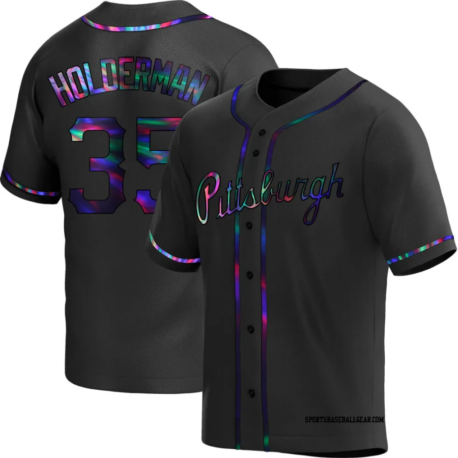 Colin Holderman Youth Pittsburgh Pirates Black Holographic Replica Alternate Jersey