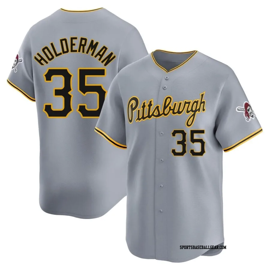 Colin Holderman Youth Pittsburgh Pirates Gray Limited Away Jersey