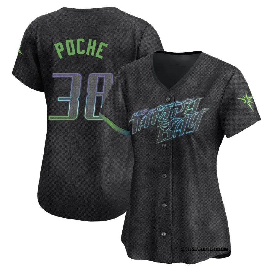 Colin Poche Women's Tampa Bay Rays Charcoal Limited 2024 City Connect Jersey