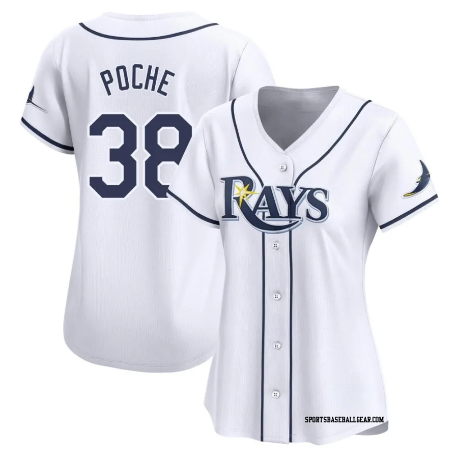 Colin Poche Women's Tampa Bay Rays White Limited Home Jersey