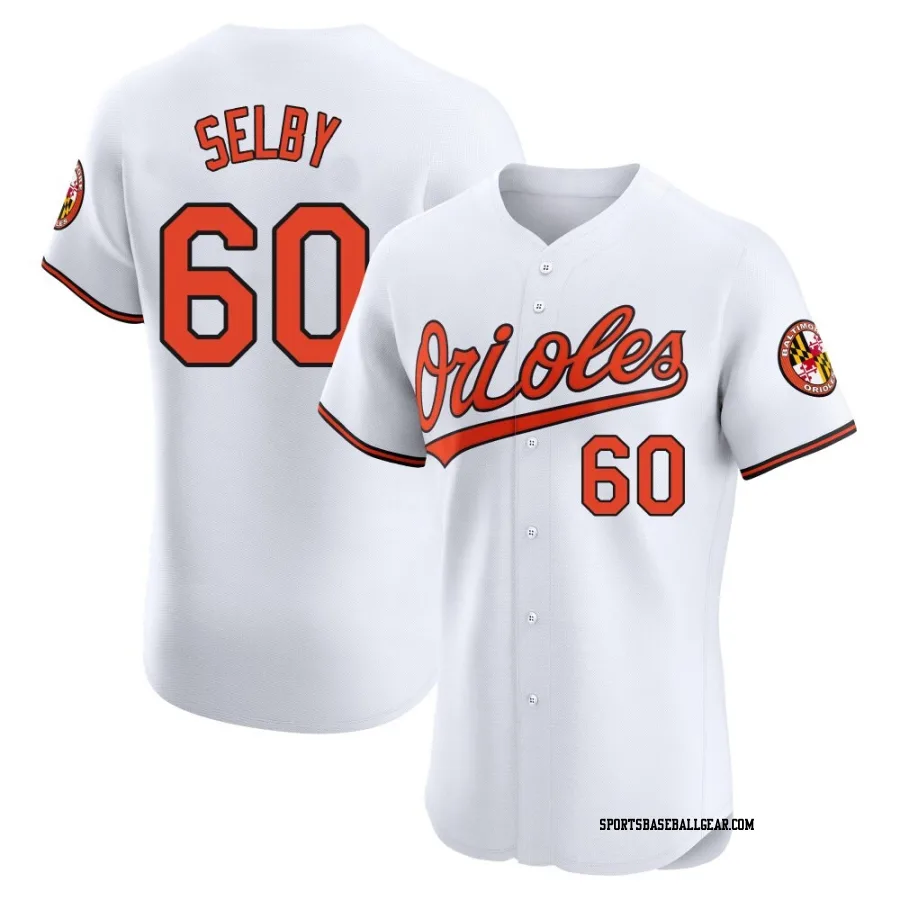 Colin Selby Men's Baltimore Orioles White Elite Home Jersey