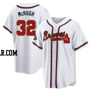 Collin McHugh Men's Atlanta Braves Gold Replica White 2022 Program Jersey