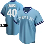 Collin Snider Men's Kansas City Royals Light Blue Replica Road Cooperstown Collection Jersey