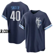 Collin Snider Men's Kansas City Royals Navy Replica 2022 City Connect Jersey