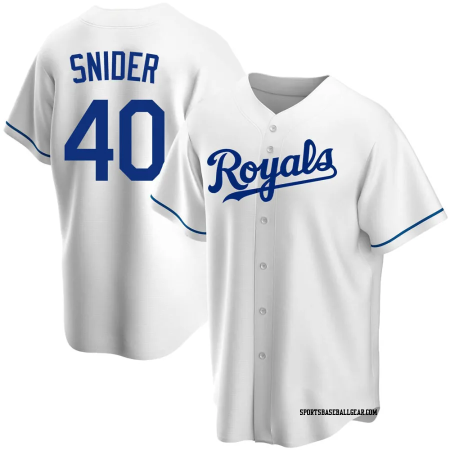 Collin Snider Men's Kansas City Royals White Replica Home Jersey