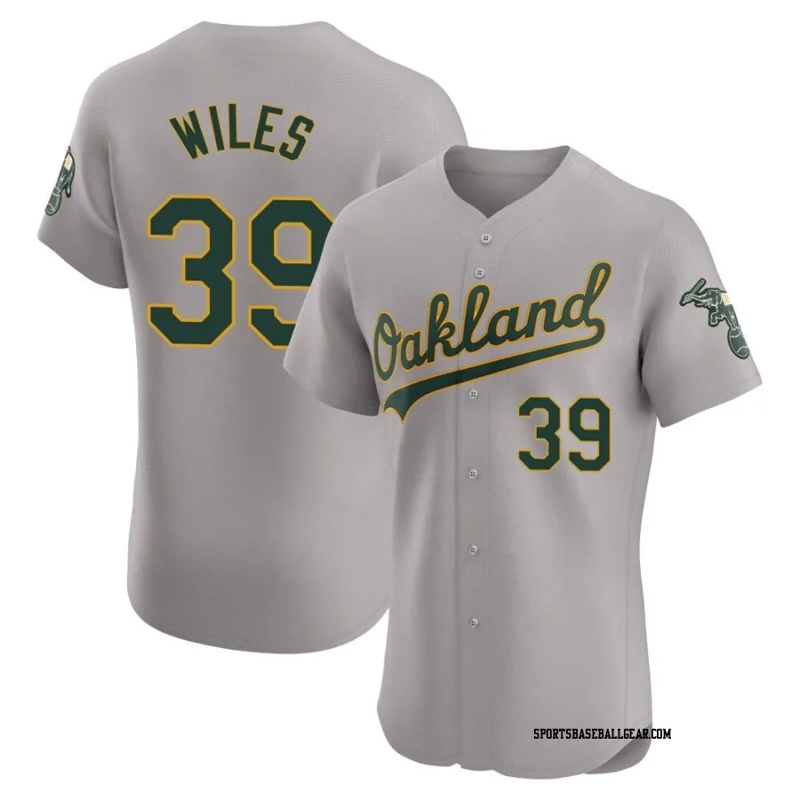 Collin Wiles Men's Oakland Athletics Gray Elite Road Jersey