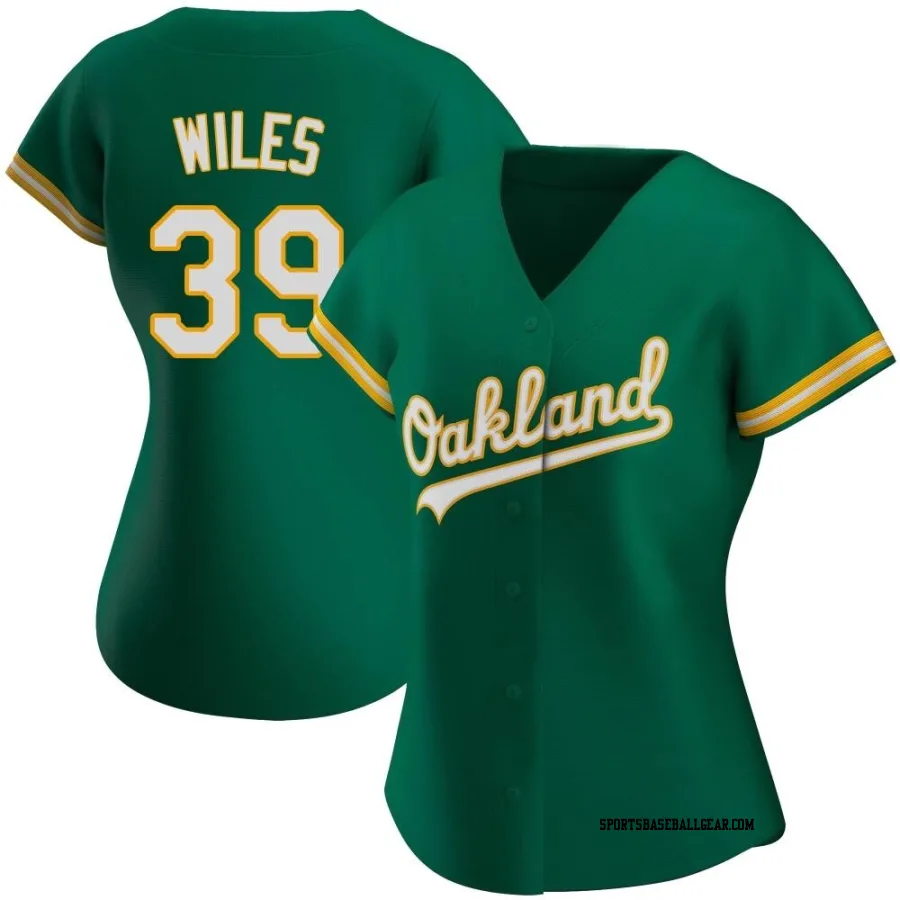 Collin Wiles Women's Oakland Athletics Green Authentic Kelly Alternate Jersey