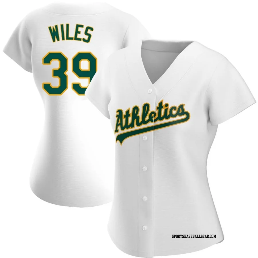 Collin Wiles Women's Oakland Athletics White Authentic Home Jersey