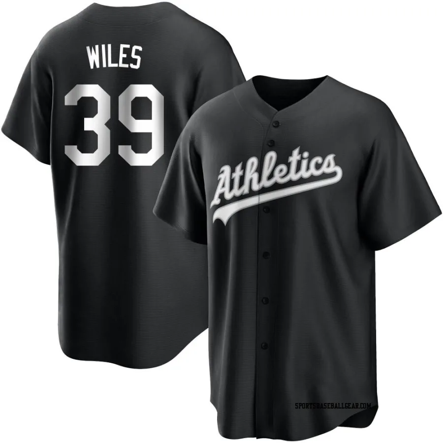 Collin Wiles Youth Oakland Athletics Black/White Replica Jersey